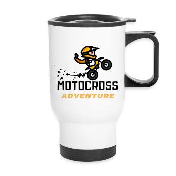 Motocross Adventure - Tasse isotherme avec poignée - blanc - Devant