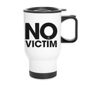 Victim black breast emblem - Thermobecher mit Tragegriff - Weiß - Vorne