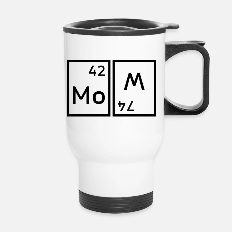 Mom (molybdenum, tungsten twisted) - Thermal mug with handle - white