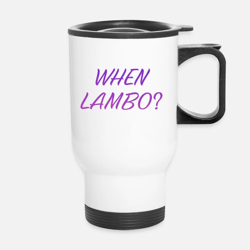 WHEN LAMBO PURPLE - Thermal mug with handle - white