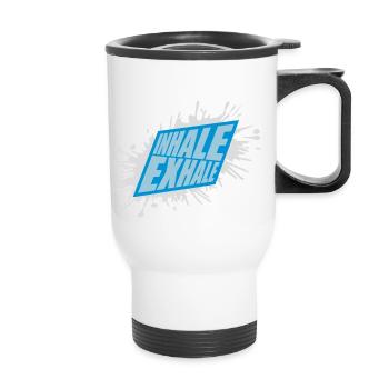 Inspirez expirez Yoga citation - Tasse isotherme avec poignée - blanc - Devant
