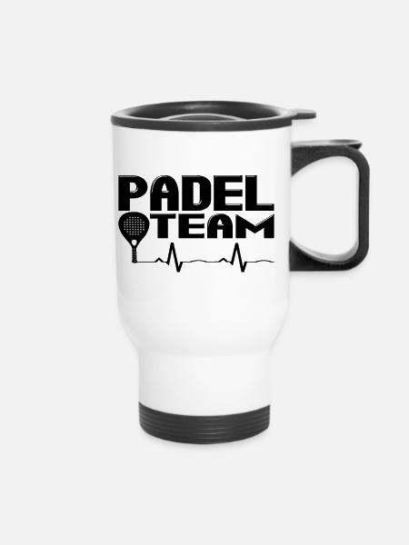 Padel Mannschaft - Thermobecher mit Tragegriff - Weiß