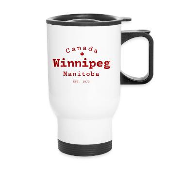 Winnipeg Est 1873 Shirt - Thermobecher mit Tragegriff - Weiß - Vorne