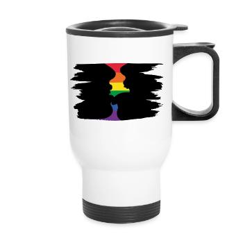 love wins - Thermobecher mit Tragegriff - Weiß - Vorne