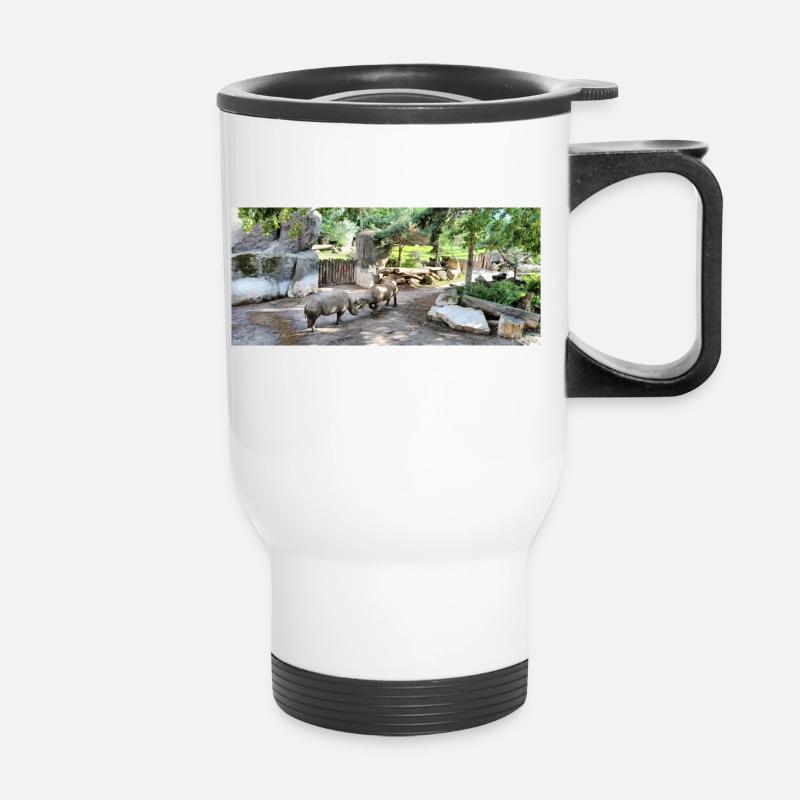 Rhinos - Thermal mug with handle - white