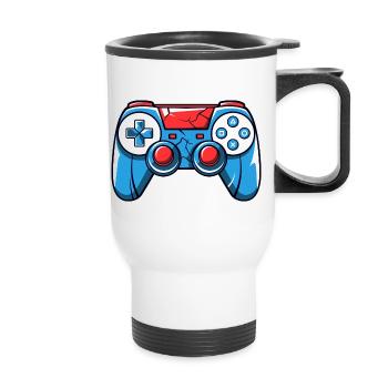 Gamer Controller Logo - Thermal mug with handle - white - Front