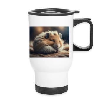 Animaux mignons en hibernation – hamster - Tasse isotherme avec poignée - blanc - Devant