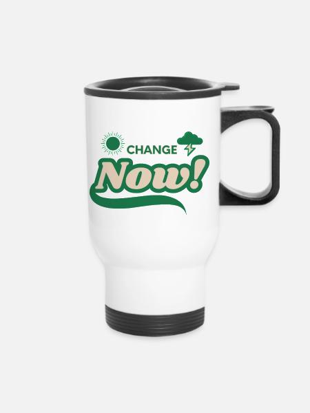 Change Now - Thermobecher mit Tragegriff - Weiß