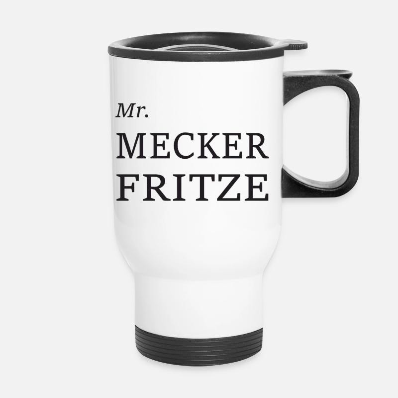 Meckerfritze - Thermal mug with handle - white