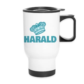 First name Harald - Thermal mug with handle - white - Front