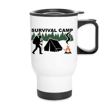 Survival Camp - Thermal mug with handle - white - Front