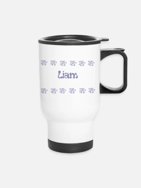 Liam Lavender Bubbles - Thermobecher mit Tragegriff - Weiß