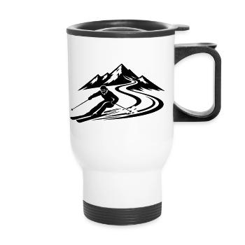 Piste de ski Mountains - Tasse isotherme avec poignée - blanc - Devant