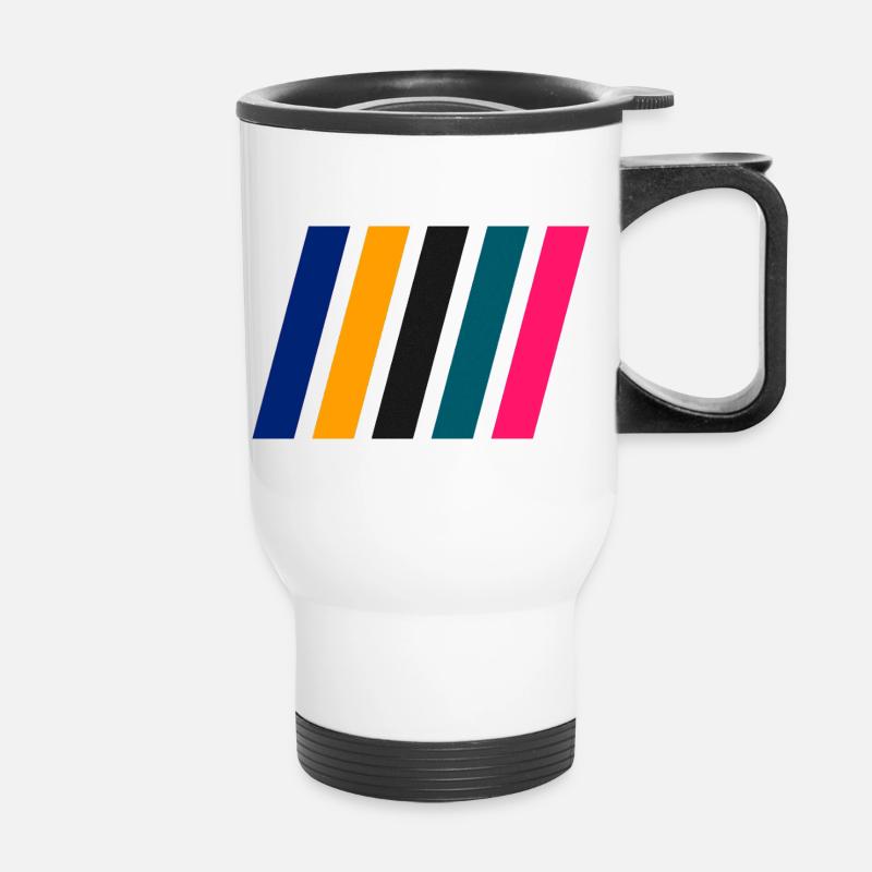 COLOR STRIPES I - Thermal mug with handle - white
