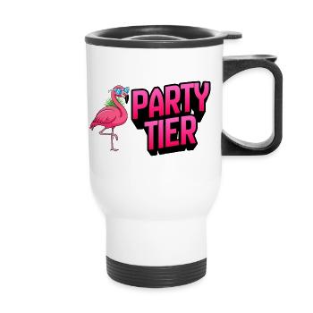 Flamingo Party Tier - Thermal mug with handle - white - Front