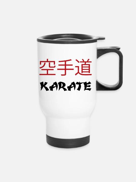 karaté - Thermobecher mit Tragegriff - Weiß
