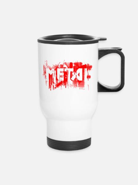 metal - Thermobecher mit Tragegriff - Weiß