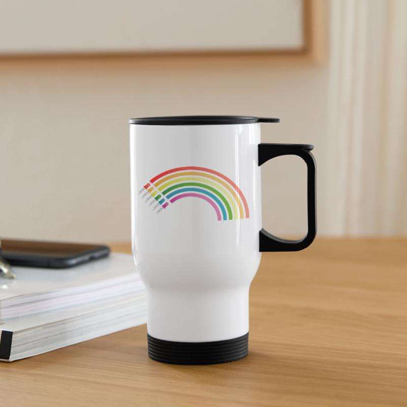 Regenbogen LED Thermobecher mit Tragegriff