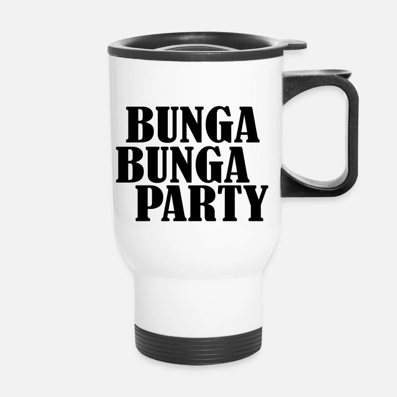 bunga bunga enterrement - Tasse isotherme avec poignée - blanc
