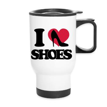 I love shoes - Thermobecher mit Tragegriff - Weiß - Vorne