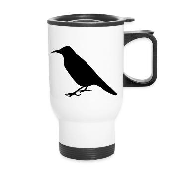 corbeau crow - Tasse isotherme avec poignée - blanc - Devant