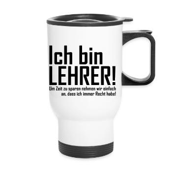 lehrer - Thermobecher mit Tragegriff - Weiß - Vorne
