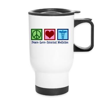Peace Love Médecine interne - Tasse isotherme avec poignée - blanc - Devant
