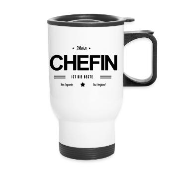 Beste Chefin - Thermobecher mit Tragegriff - Weiß - Vorne