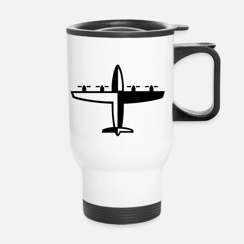 plane - Thermal mug with handle - white