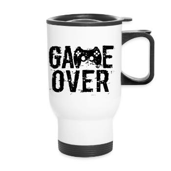 Game Over, chemise gamer tendance - Tasse isotherme avec poignée - blanc - Devant