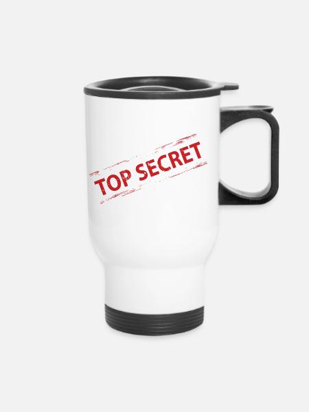 TOP SECRET - Thermobecher mit Tragegriff - Weiß