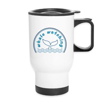 Whale Watching - Thermal mug with handle - white - Front