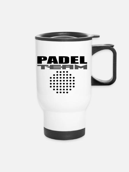 Padel Mannschaft - Thermobecher mit Tragegriff - Weiß
