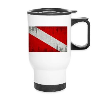 Drapeau de plongée - Tasse isotherme avec poignée - blanc - Devant