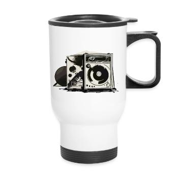 Yard sale speakers - Thermal mug with handle - white - Front
