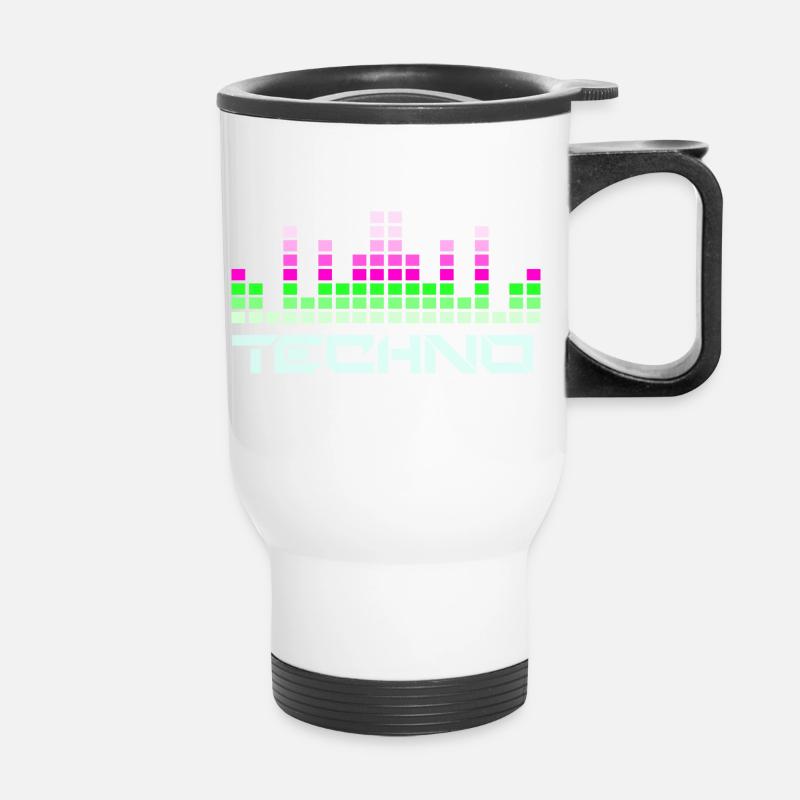 Techno music - Thermal mug with handle - white