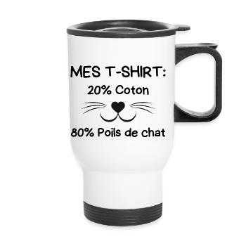 Propriétaire de chat - Tasse isotherme avec poignée - blanc - Devant