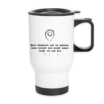 Humorous motif My location - Thermal mug with handle - white - Front