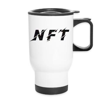NFT Black Lines Colours - Thermal mug with handle - white - Front