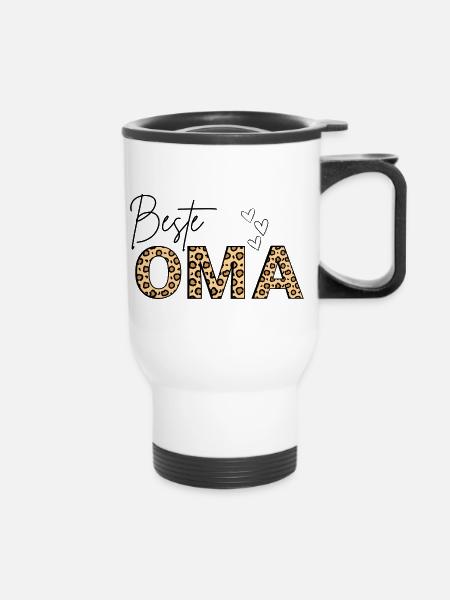 Beste Oma - best grandma - Thermobecher mit Tragegriff - Weiß