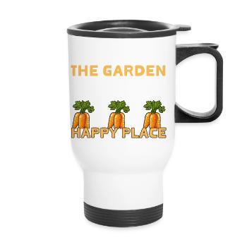 The Garden Is My Happy Place - Thermobecher mit Tragegriff - Weiß - Vorne