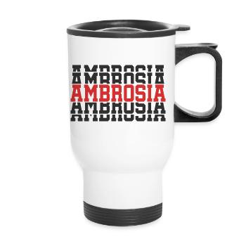 Ambrosia t-shirt stacked text gift t-shirt - Thermal mug with handle - white - Front