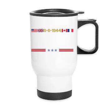 Jour J 2024 80e anniversaire du débarquement allié - Tasse isotherme avec poignée - blanc - Devant
