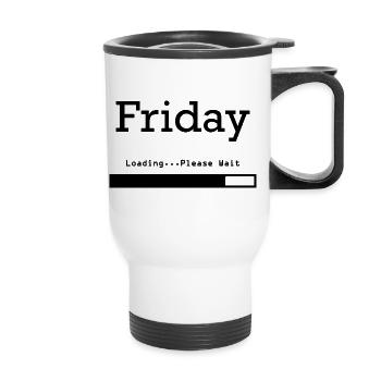 Friday Loading: Finally Friday & Weekend - Thermal mug with handle - white - Front