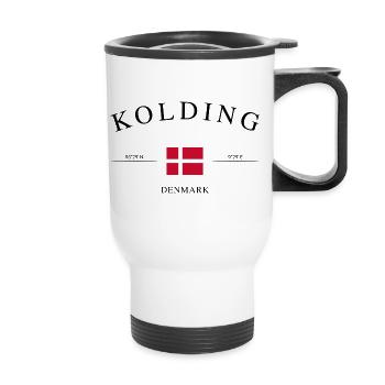Kolding Dänemark – Urlaub Souvenir & Geschenk - Thermobecher mit Tragegriff - Weiß - Vorne