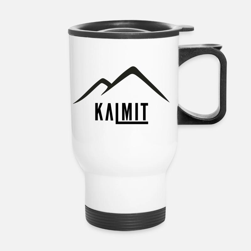 Mountain Silhouette Minimal Peak - Thermal mug with handle - white