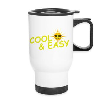 COOL & EASY - Thermal mug with handle - white - Front