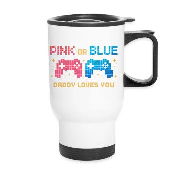 Pink or Blue Pixel Controller - Thermobecher mit Tragegriff - Weiß - Vorne