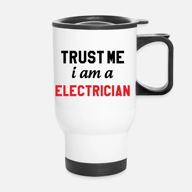 Trust me I'm an electrician: security - Thermal mug with handle - white