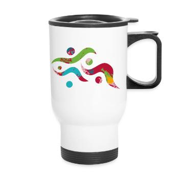Yoga design_20 - Thermal mug with handle - white - Front